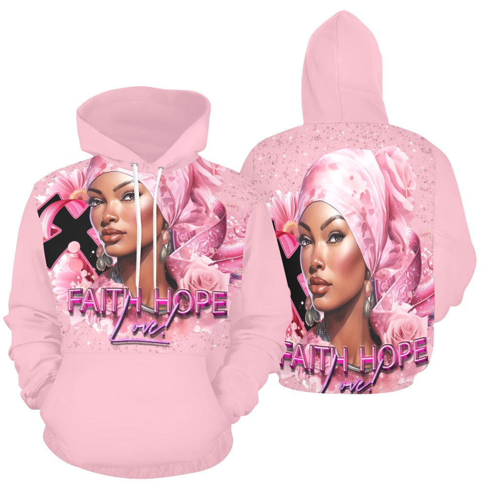 Faith, Hope, Love Pink Breast Cancer Awareness Hoodie